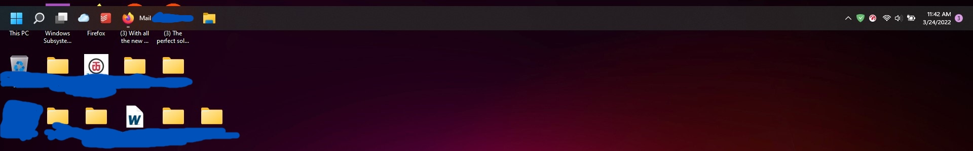 2) Now I need to restart Explorer (top of screen - also menu not responsive)