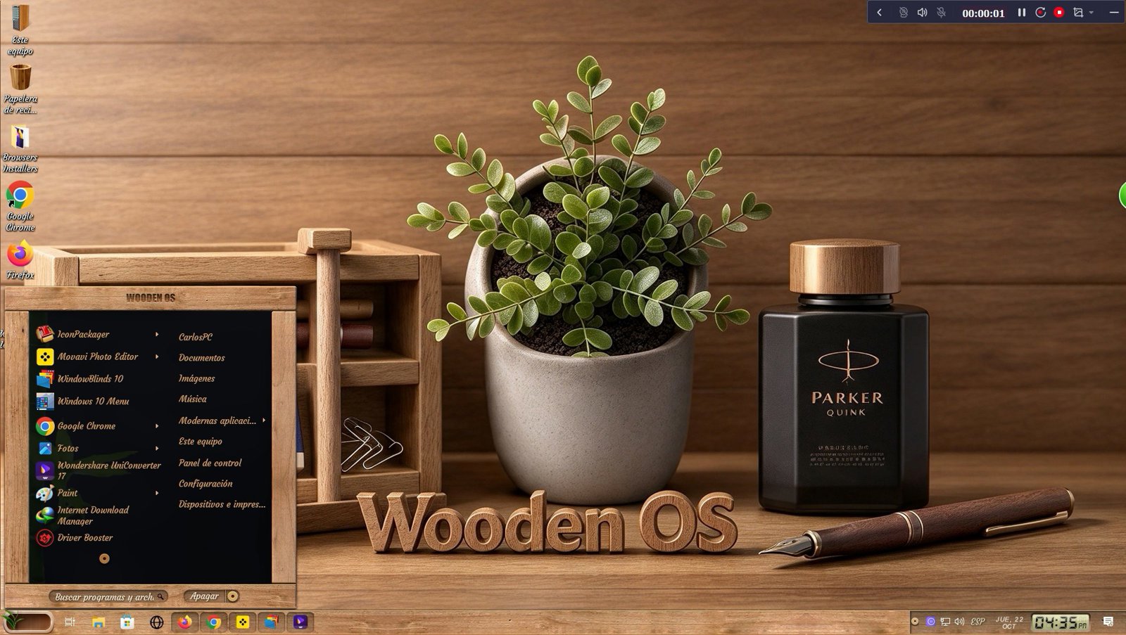 Wooden OS WB Theme