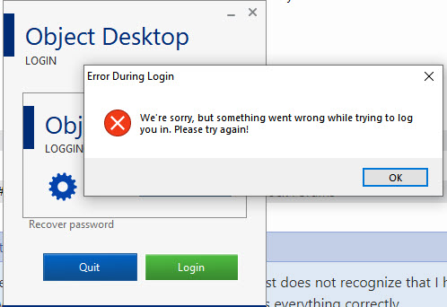 ODM Login Error