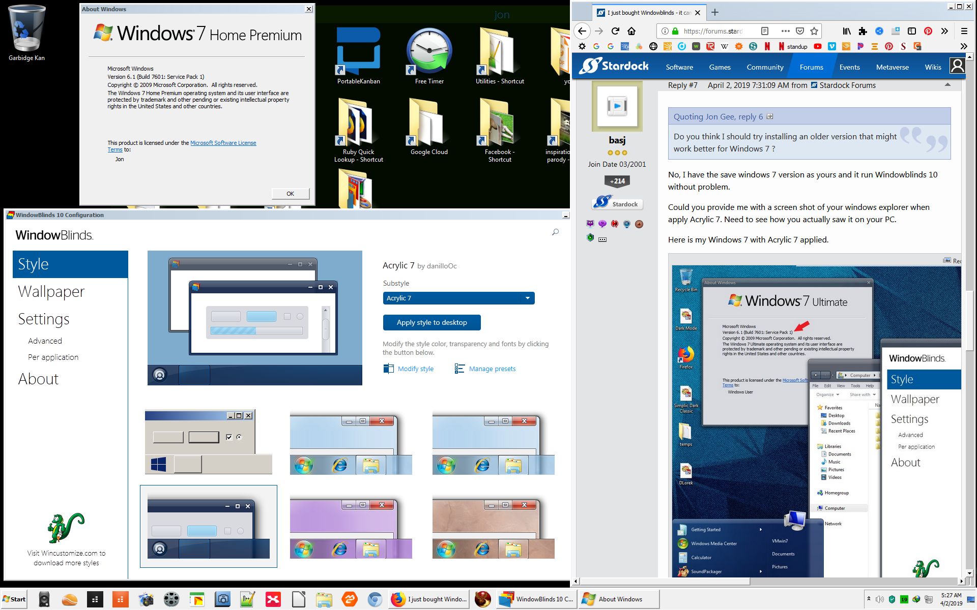 my desktop after skin install