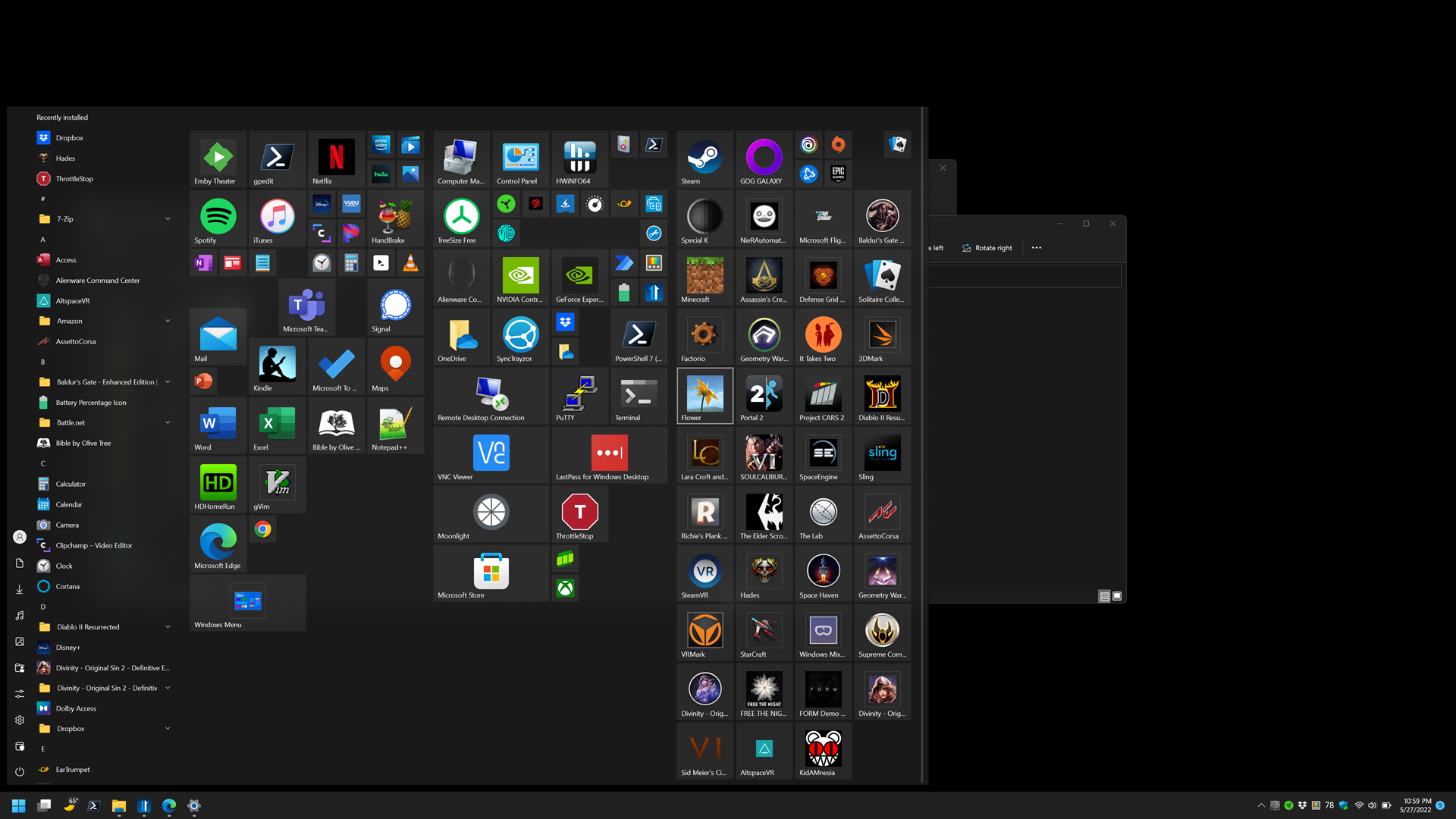 Internal screen set to 150%