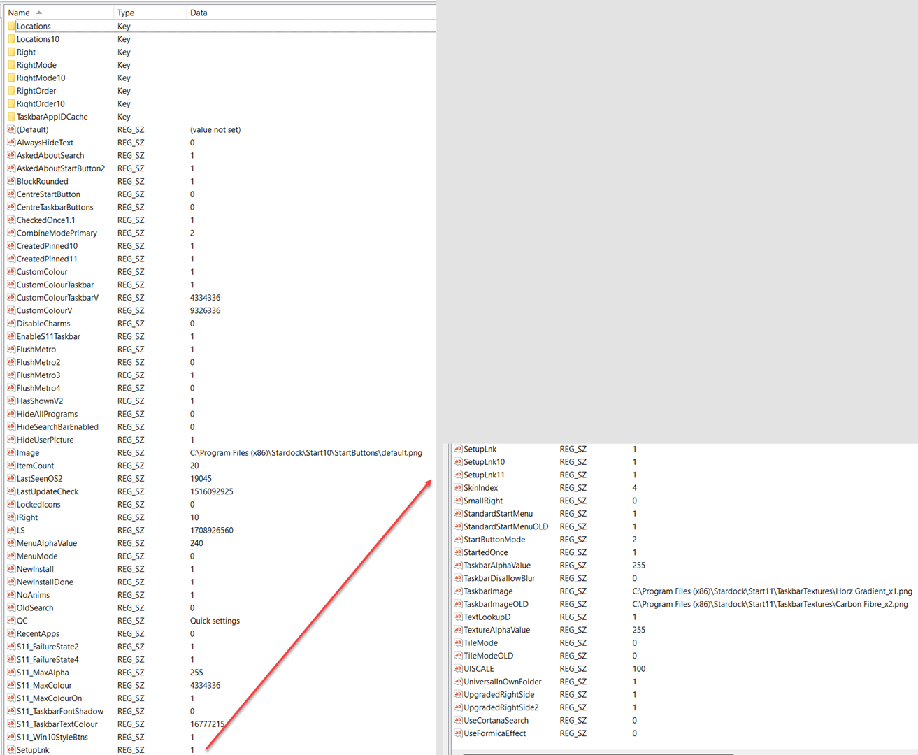 Start11 v2.7 Start8-ini registry