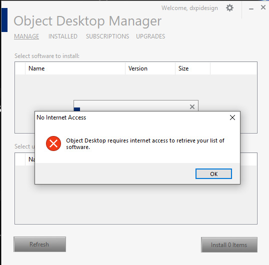 Object Desktop Error