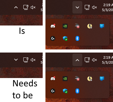 Invert the System Tray icon when the task bar is on top » Forum Post by ...