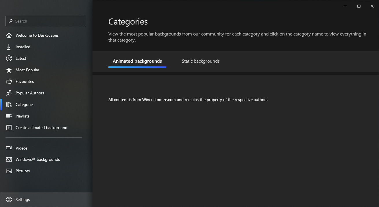 all categories, authors, welcome pages empty in app