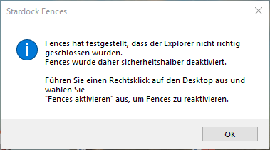 Fences Reaktivieren ?