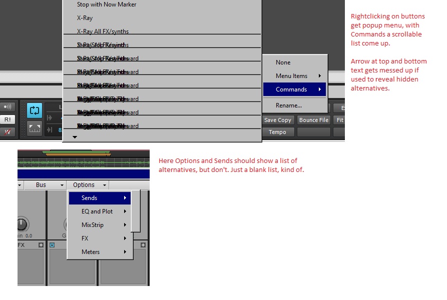Cakewalk Sonar menus