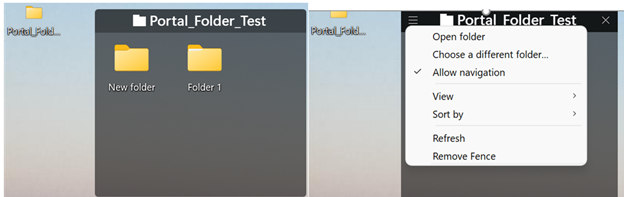 Portal Folder Settings - allow navigation