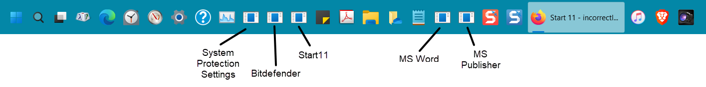 Taskbar broken icons