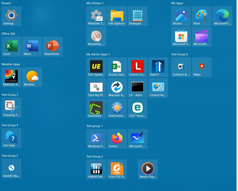 change start menu icon size windows 10