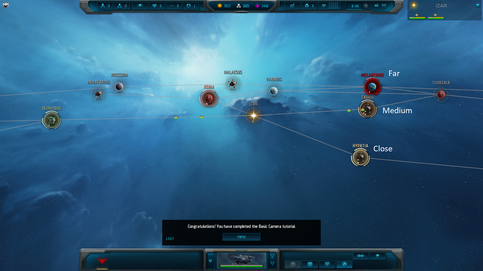 Zoomed out view with planet icons not overlapping