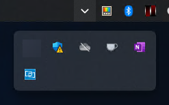 System tray closed